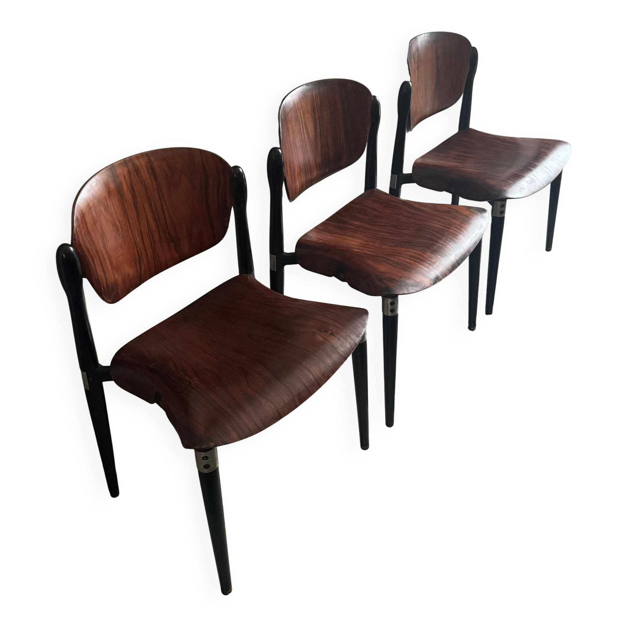 Ensemble de 4 chaises S83 Eugenio Gerli pour Tecno, fabriquées à Milan, Italie.