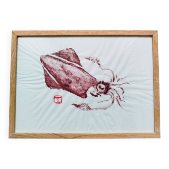 Gyotaku of a small squid