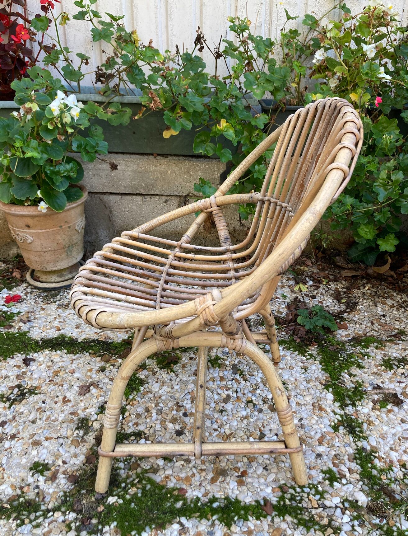 Rattan armchair for vintage children
