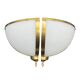 Pair of corner sconces in golden brass and matt opaline