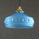 Old pendant lamp in blue translucent glass - circa 1930 - delivered with