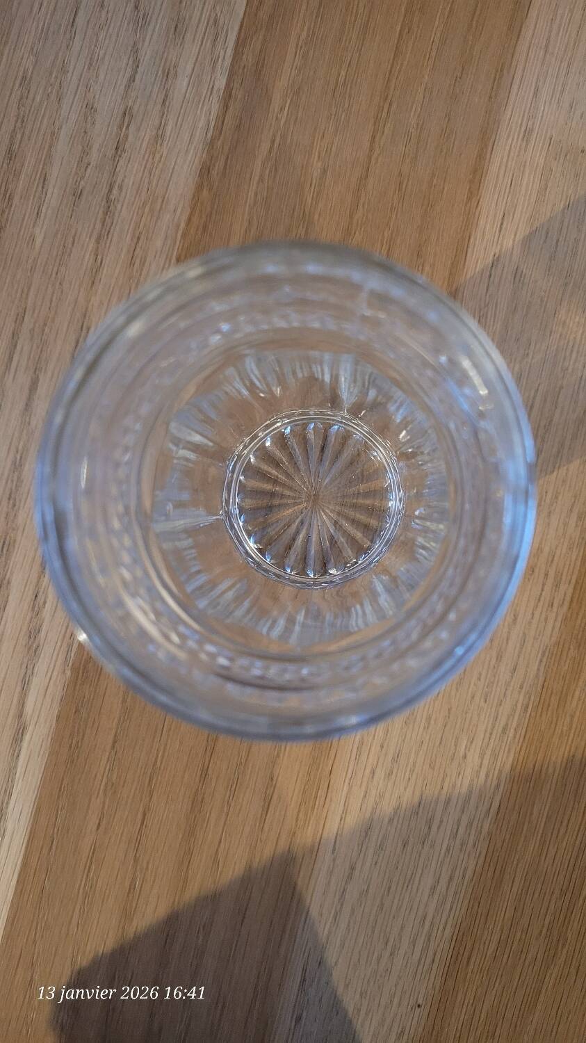 6 cut glasses made of thick glass