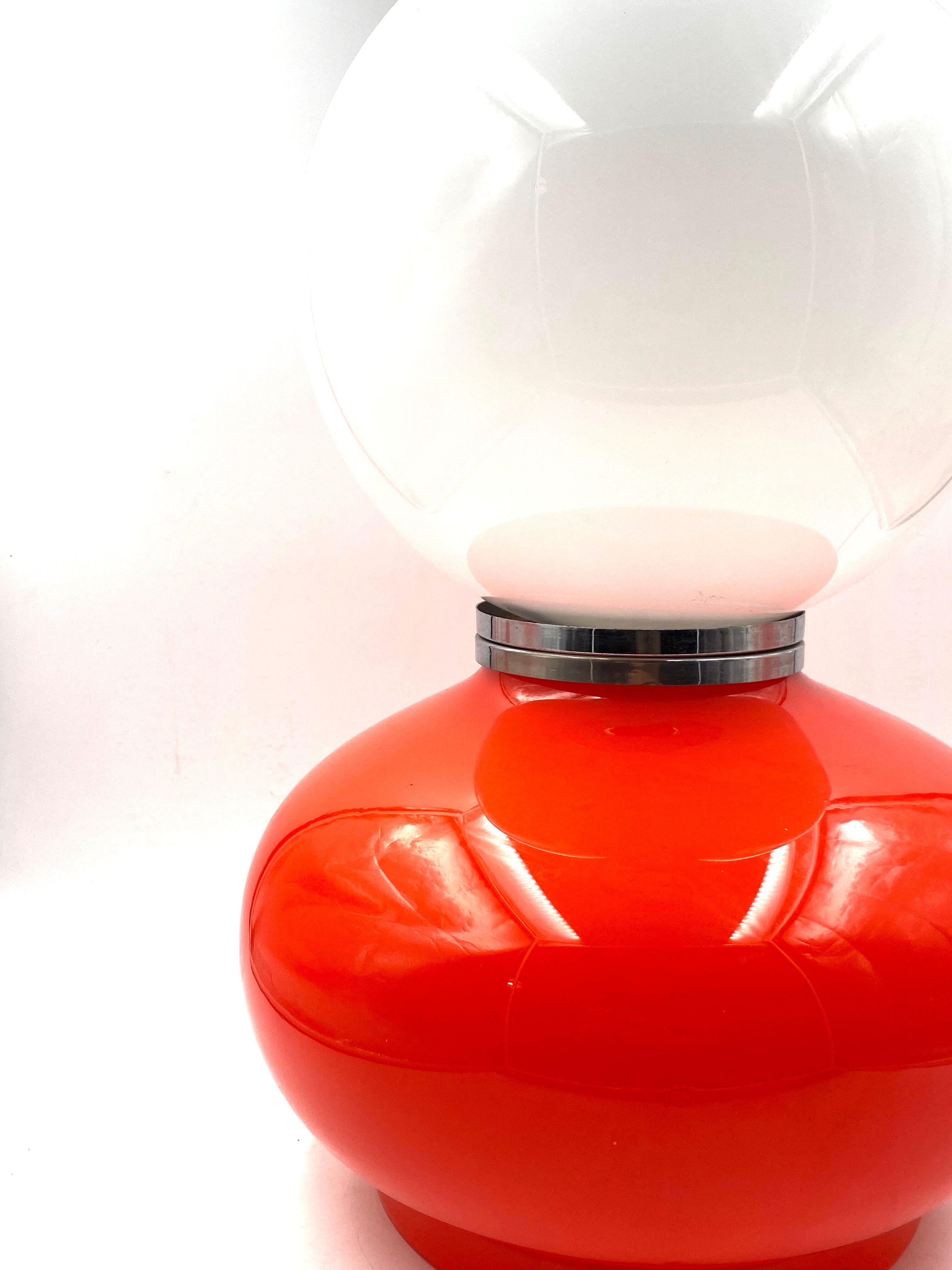 Space age red murano glass table lamp, 1970s