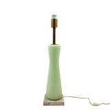 Mid-century modern green Murano glass Table lamp, Barovier & Toso style  Italy, 1940s