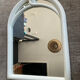 Vintage Art Deco style mirror in stained white wood.
