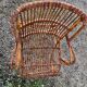 Trio de 3 fauteuils chaises rotin bambou vintage 1950
