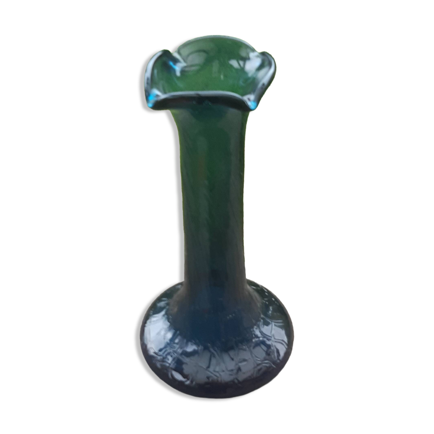 Vase soliflore ancien en verre soufflé