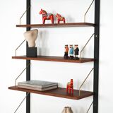 Teak wall unit, Danish design, 1960s, production: Denmark