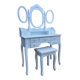 Cabinet desk dressing table white lacquered wood romantic style triptych mirror chic