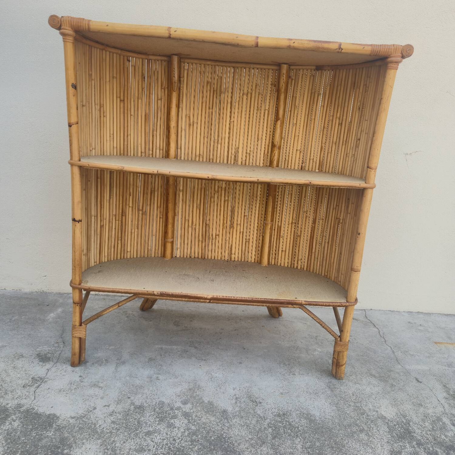 Vintage rattan bamboo bar 1950s