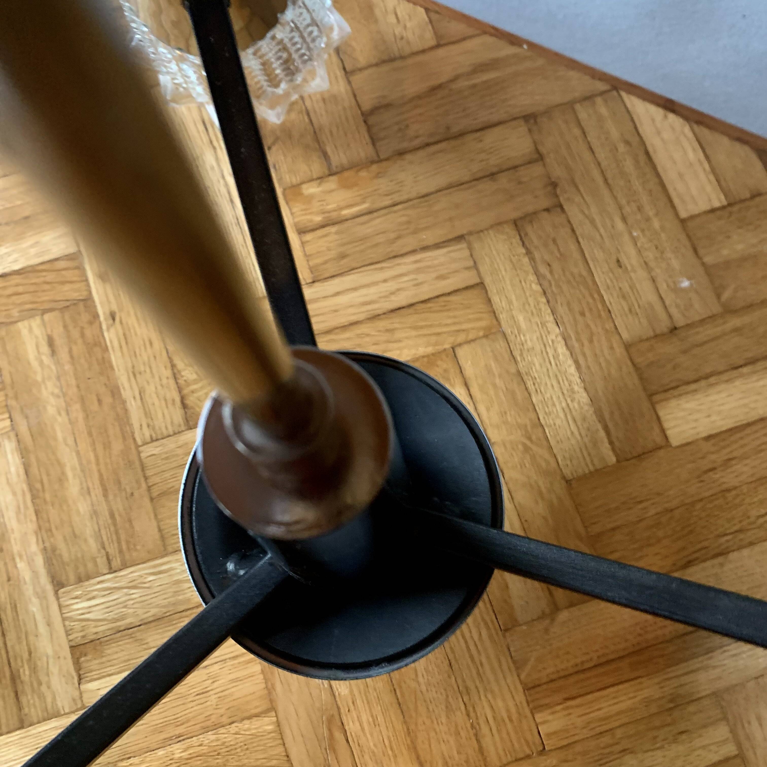 Vintage chandelier in chrome metal, steel and molded glass -3 branches