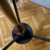 Vintage chandelier in chrome metal, steel and molded glass -3 branches