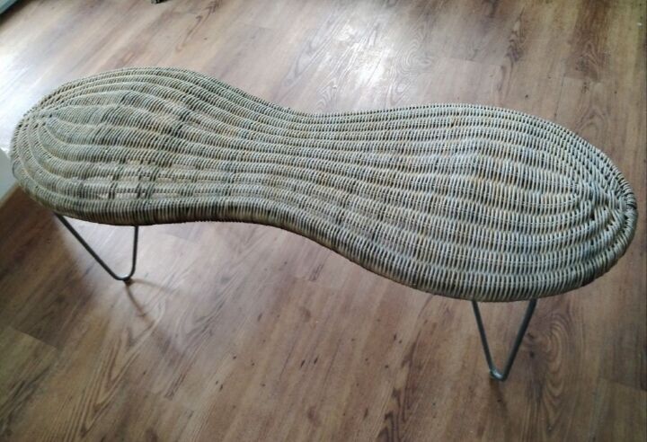 Banc En Osier Vintage Pour Poupées - Mini Mobilier Trois Couleurs