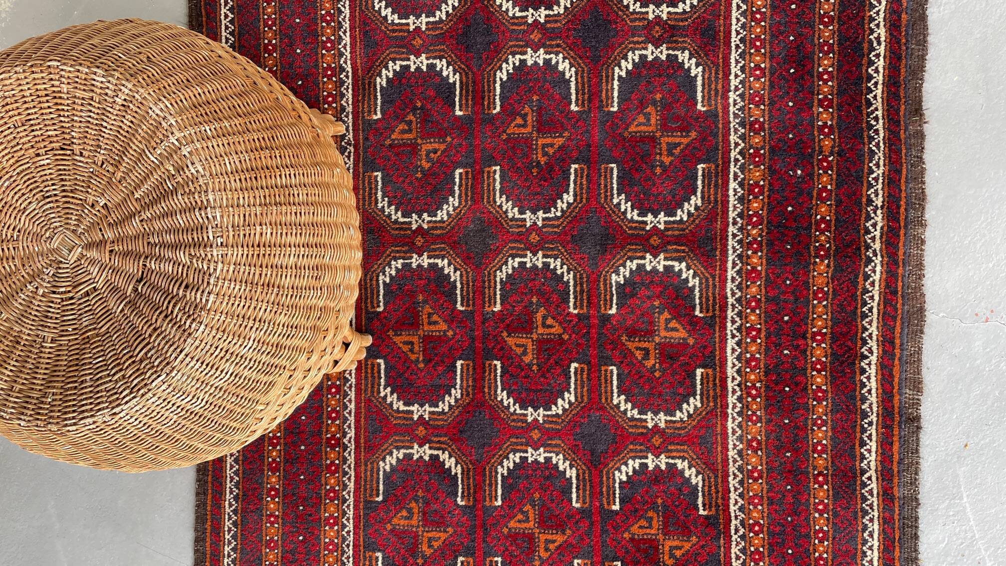 Artisanal orient rug pure vintage wool - 102cm x 204cm