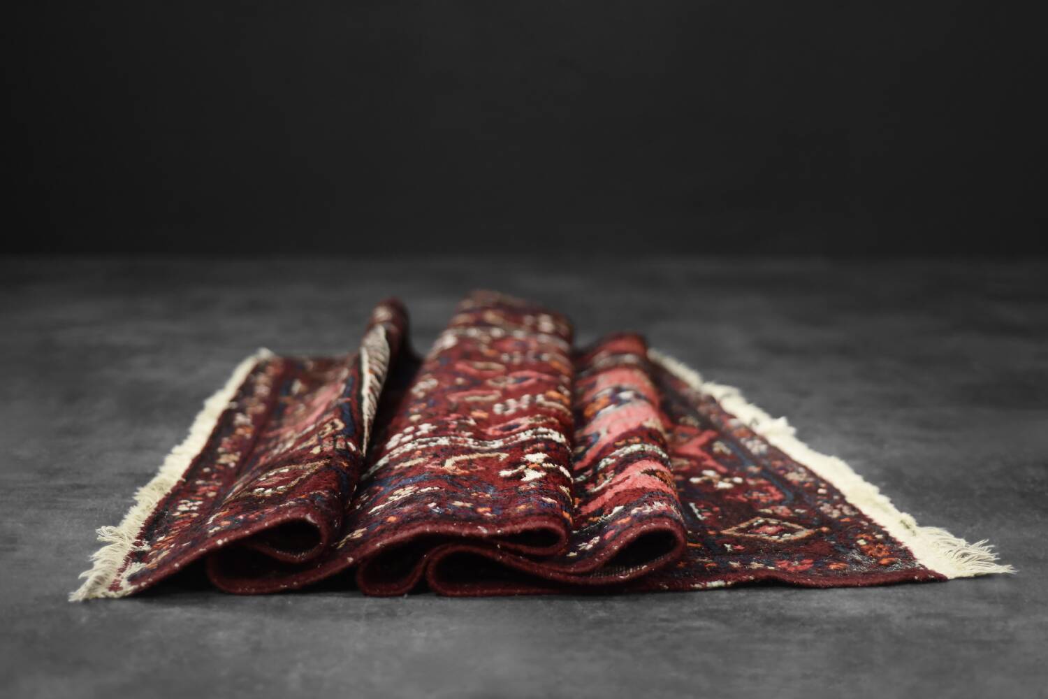 Vintage handwoven Hamadan oriental rug, Middle East, 1960s.