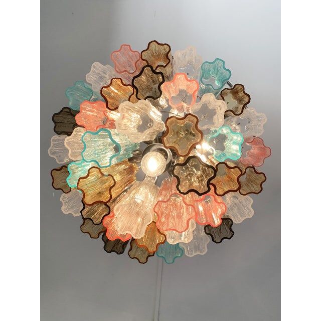 Lustre en verre multicolore contemporain Tronchi Murano, lot de 2 ou une paire de lustres