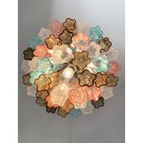 Contemporary Tronchi Murano Multicolor Glass Chandelier, Set of 2 or a Pair of Chandeliers