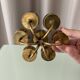 Vintage Solid Brass Seven-Light Candle Holder, Scandinavian Modern, 1970s