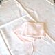 Vintage powder pink tablecloth and its 6 towels in mestizo 140 x 120