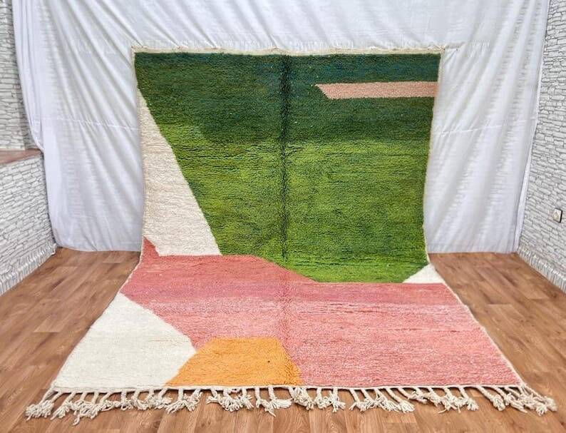 Tapis en laine fait main traditionnelle taille 150 x 250 cm