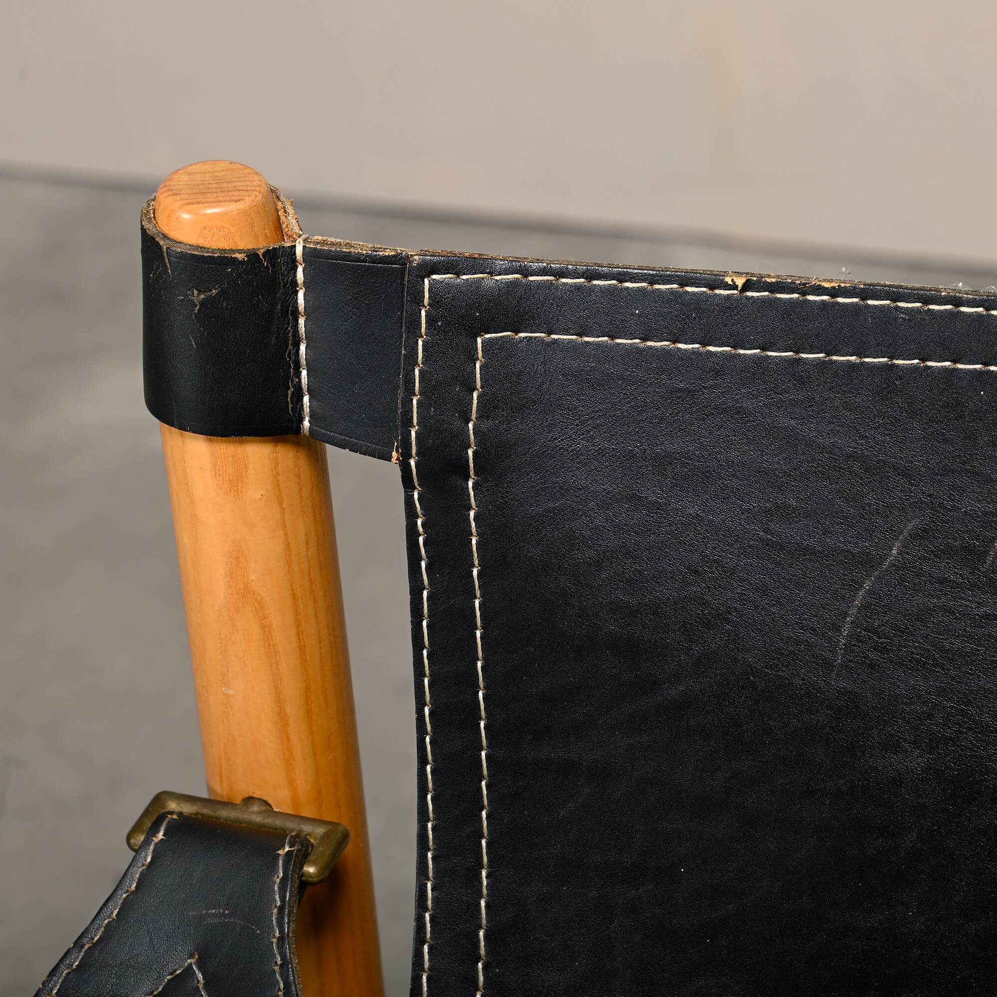 Arne Norell Sirocco Safari Lounge Chairs in Black Leather and Ash, Sweden