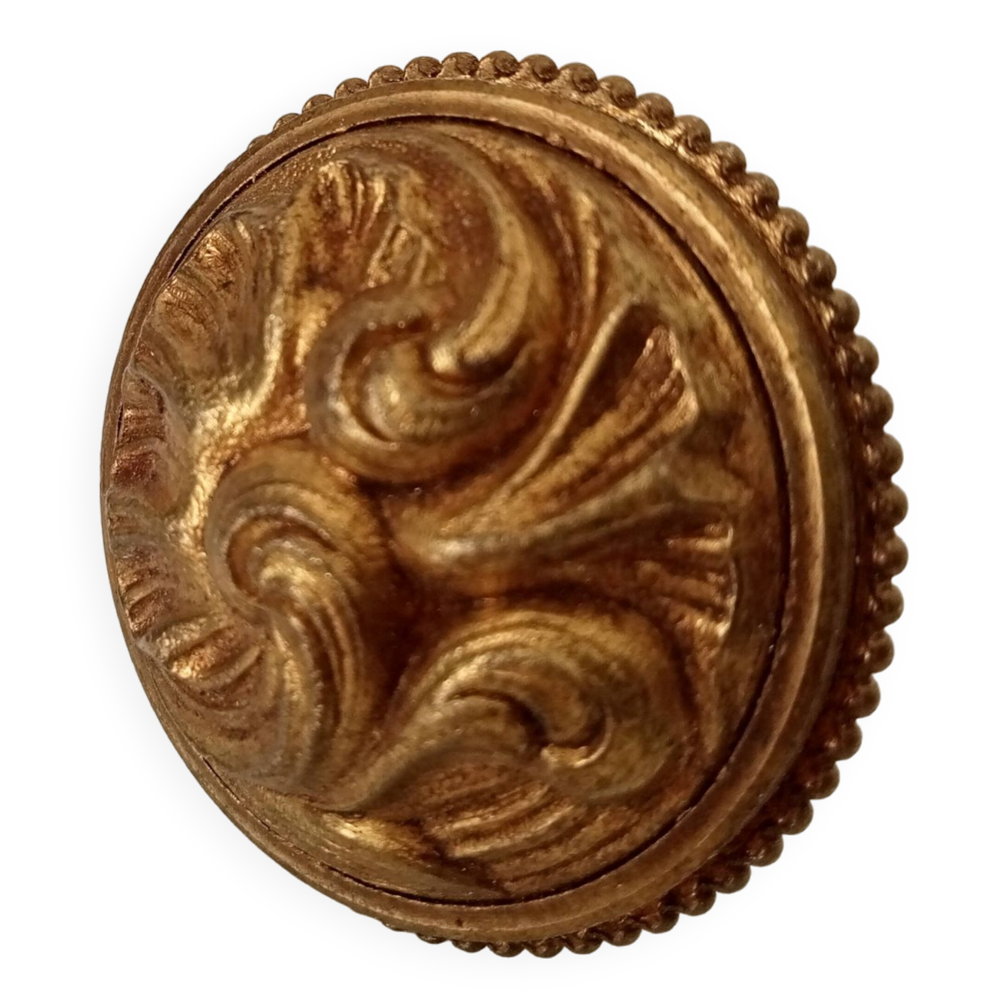 Antique furniture handle in chiseled solid bronze