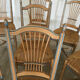 Series of nine painted wooden Provencal chairs