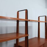 Mid century modular teak bookcase with bar unit, Italy 1950s