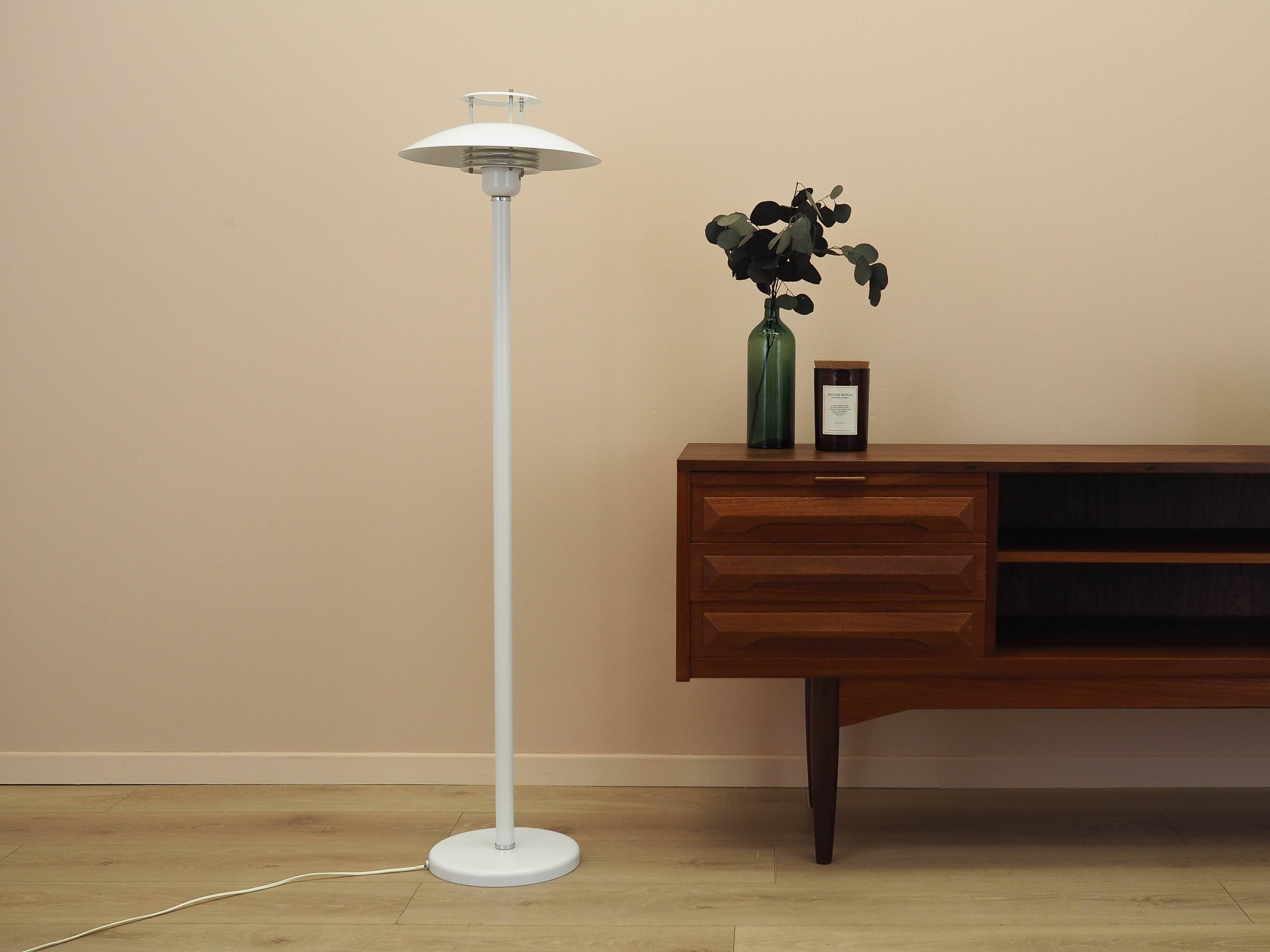 White metal floor lamp, Danish Modern, 1970s