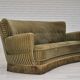 1960s, Danish 3-seater "Banan" sofa, original green velour.