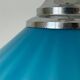 Blue glass ceiling light with a chrome frame, 1960s, Germany.
