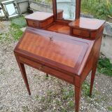 Bureau secrétaire ancien en marqueterie style Louis XVI