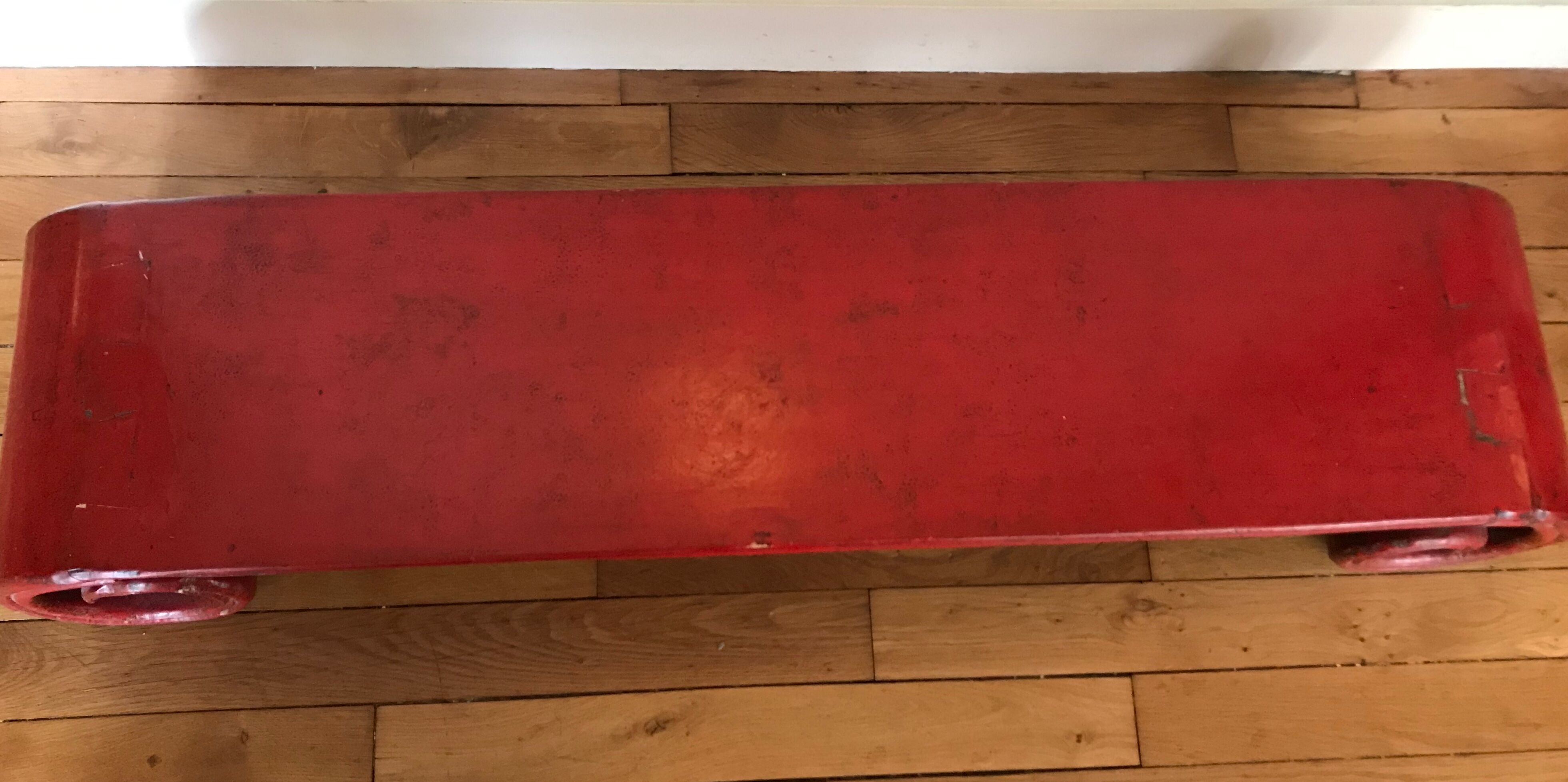 China red rolled bench coffee table