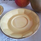 Duo de tasses à chocolat, petit-déjeuner, Style bistrot, en porcelaine, jaune et or