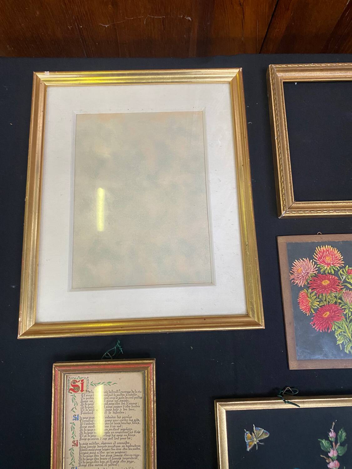 Set of 10 gilded wood or vintage resin frames