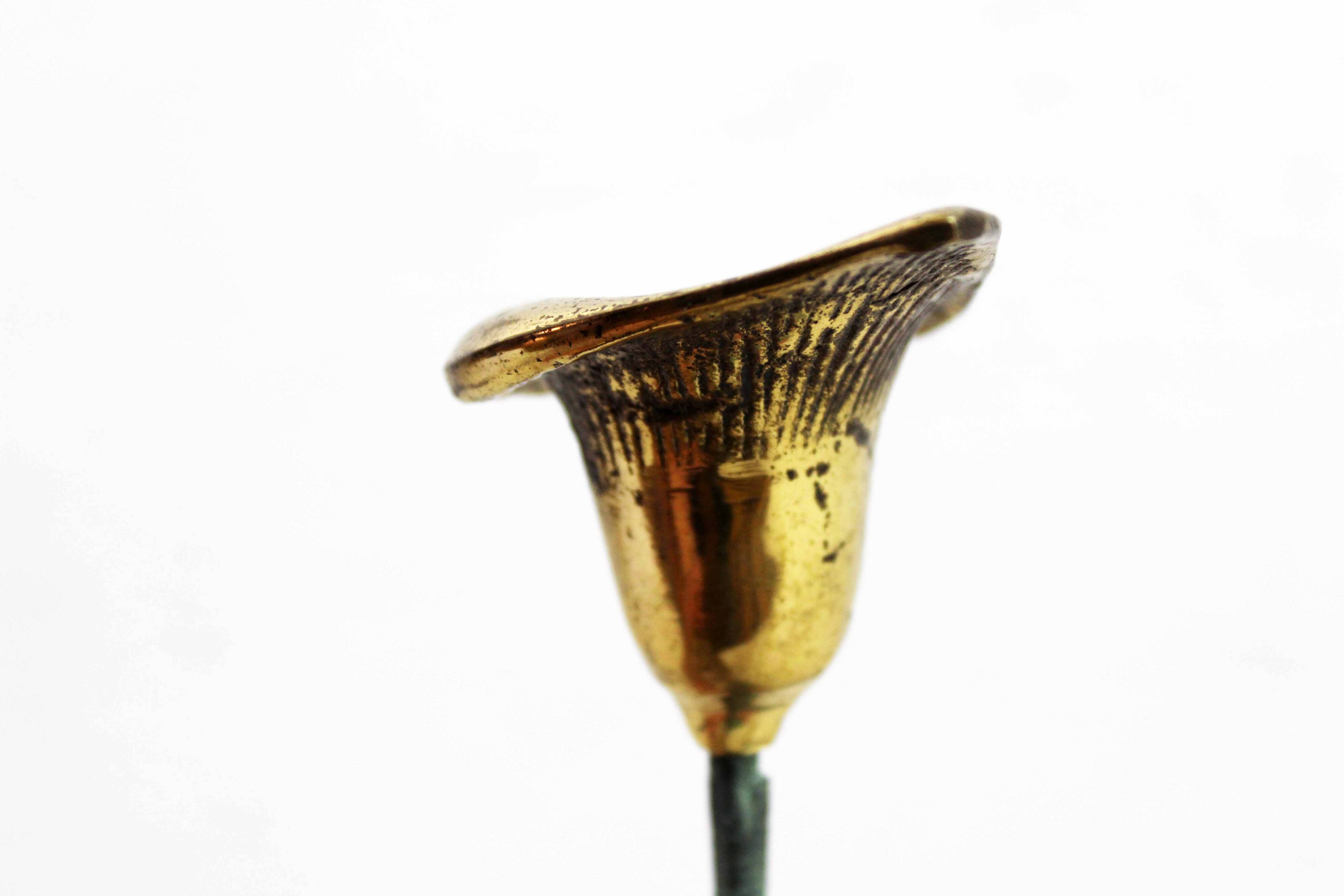 Brass flower candle holder