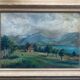 Tableau "Mountain Landscape" signed Sampic, artist from Yonne, 1950.