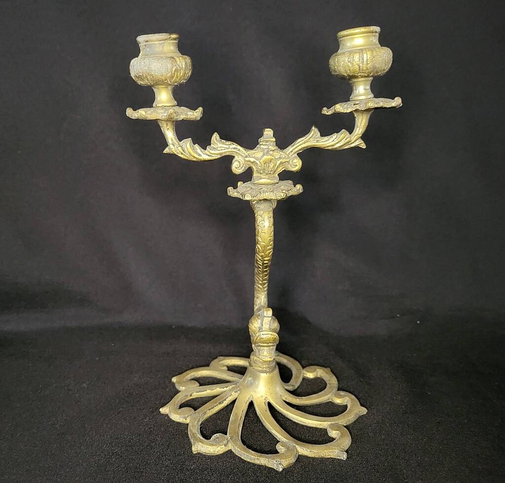 Pair of Koi Fish Candle Holder Solid Brass