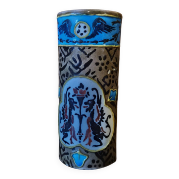 Old Man Roller Vase in Enamelled Ceramic