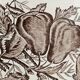 Large antique oval dish Terre de Fer – decoration of apples and insects