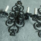 Two large wrought iron wall lights