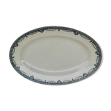 Oval dish in Earthenware of Saint Amand model turgot Iron Earth diam 35.5 cm