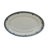 Oval dish in Earthenware of Saint Amand model turgot Iron Earth diam 35.5 cm