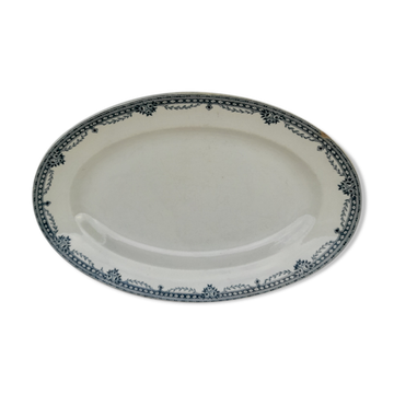 Plat ovale en faïence de Saint Amand modèle turgot Terre de fer  diam 35,5 cm