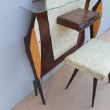 Dressing table or vintage entrance furniture with its 1960s seat