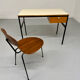 Vintage small desk designed by Pierre Paulin CM217 from the 1960s, wood and metal.