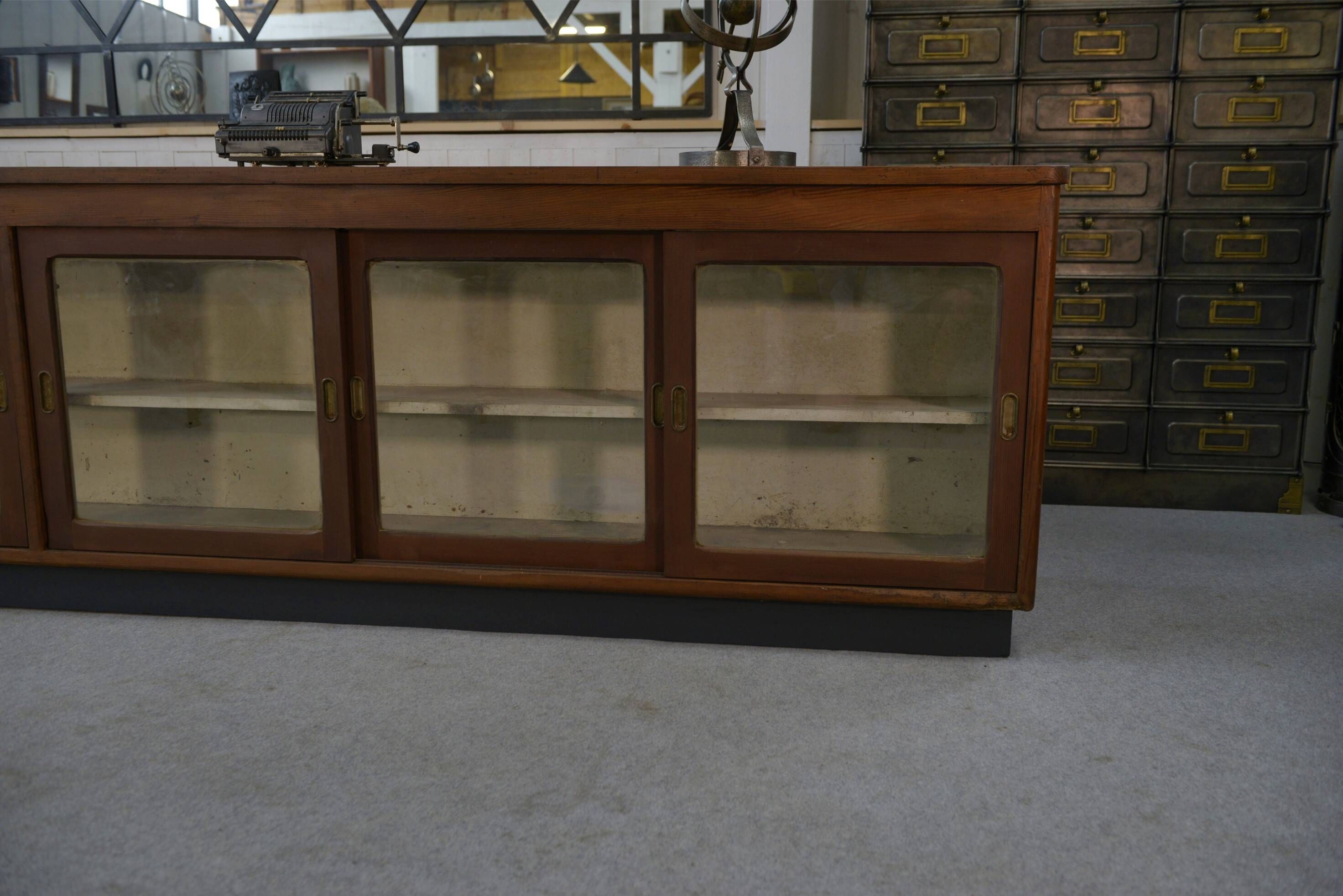Large sideboard/cabinet with sliding glass doors