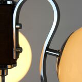 Bauhaus chrome & wood chandelier, 1940