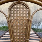 Single rattan and peacock cane bed