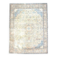 1970s Vintage Persian Handmade Wool Cotton Beige Area Rug 292x396